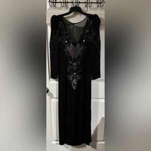 Vintage Alyce Designs Elegant Black Evening Dress